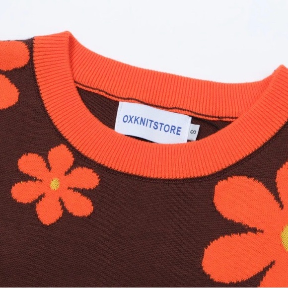 Oxknit Retro Style Floral Women's Sweater - Picture 2 of 5